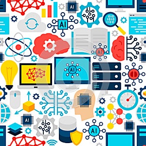 Artificial Intelligence Seamless Pattern