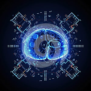 Artificial intelligence and tech concept with coding