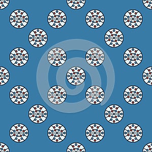 Artificial Intelligence tech vector AI business round colored seamless pattern