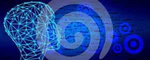 Artificial intelligence. Technology cogs background. Technology web background. Virtual concept. vector illustration.