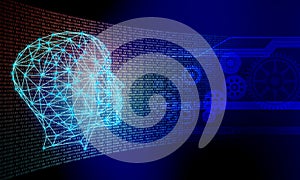 Artificial intelligence. Technology cogs web background. Technology web background. Virtual concept. vector illustration.