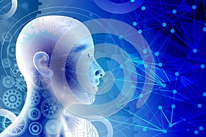 Artificial intelligence. Technology cogs web background. Technology web background. Virtual concept. vector illustration.