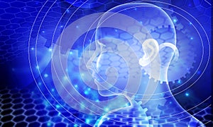 Artificial intelligence. Technology cogs web background. Technology web background. Virtual concept. vector illustration.