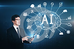 Artificial intelligence and technology concept