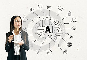 Artificial intelligence and technology concept