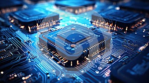 artificial intelligence technology, cpu on the circuit board, internet, big data, machine, generative ai