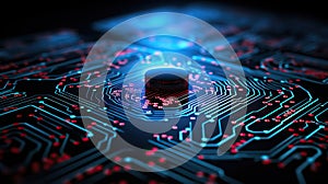 artificial intelligence technology, cpu on the circuit board, internet, big data, machine, generative ai