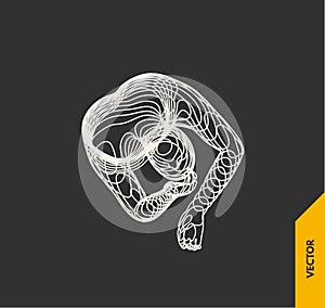 Artificial intelligence. Technology and engineering concept. 3d model of man. Vector illustration.