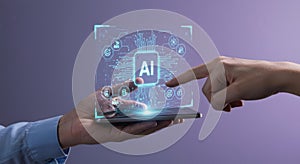 Artificial Intelligence and Business Technology Concept