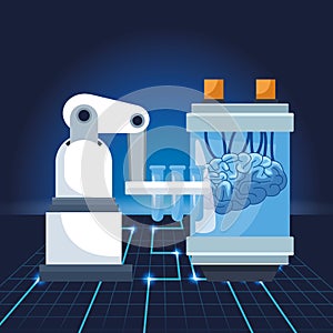 Artificial intelligence technology human brain science testing robot