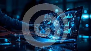 Artificial intelligence technology interface with data and digital holograms