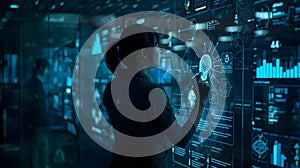 Artificial intelligence technology interface with data and digital holograms