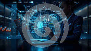 Artificial intelligence technology interface with data and digital holograms