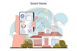 Artificial intelligence technology, smart home. Idea of wireless technology