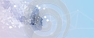 Artificial intelligence. Technology web background. Virtual concept