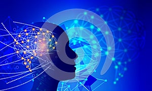 Artificial intelligence. mind Technology web background. Technology web background. Virtual concept. vector illustration.