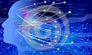 Artificial intelligence. Technology global background. Technology web background. Virtual concept. vector illustration.