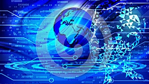 Artificial intelligence. Technology global background. Technology web background. Virtual concept. vector illustration.