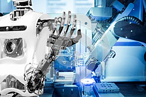 Artificial Intelligence to work replacing humans in modern industries, industry 4.0 concept