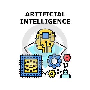 Artificial Intelligence Vector Concept Color Illustration