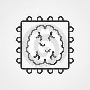 Artificial intelligence vector icon sign symbol