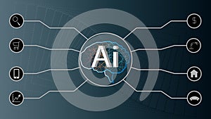 Artificial intelligence vector illustration business