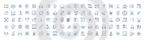 Artificial intelligence vector line icons set. AI, MachineLearning, Robotics, Automation, DeepLearning, NeuralNetworks photo