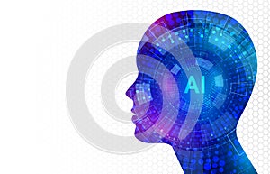 Artificial intelligence, virtual emulation, science technology. Neural network