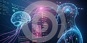 Artificial intelligence visualized through neural network interface photo