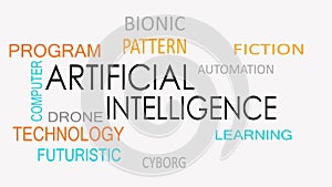 Artificial intelligence word cloud concept