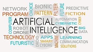 Artificial intelligence word cloud concept