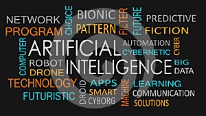 Artificial intelligence word cloud concept