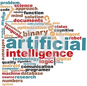 Artificial Intelligence Word Cloud Illustration.