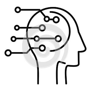 Artificial intelligent icon, outline style