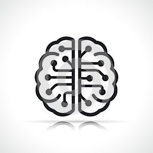 Artificial intellingence brain icon isolated