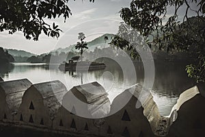 Artificial lake Bogambara and Diyathilaka Mandapaya / Island of photo