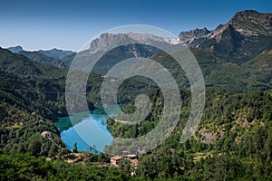 The artificial lake of Gramolazzo, Serchio Valley, Tuscany, Ital