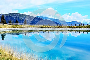 Artificial lake in racines photo