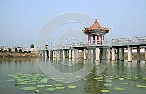 Artificial lake scene