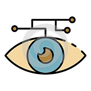 Artificial learning eye icon color outline vector