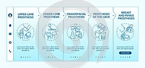 Artificial limb types onboarding vector template