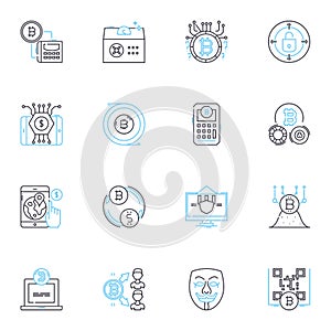 Artificial measures linear icons set. Robotics, Algorithms, Automation, Machine Learning, Cyborgs, Neural Nerks, Drs