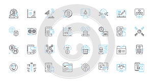 Artificial measures linear icons set. Robotics, Algorithms, Automation, Machine Learning, Cyborgs, Neural Nerks, Drs