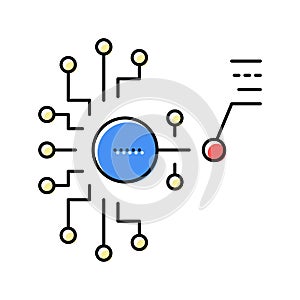 artificial model neural network color icon vector illustration
