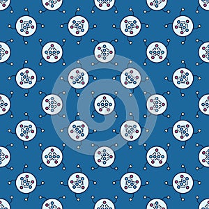 Artificial Neural Network in Circle vector colored seamless pattern photo