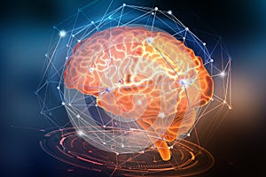 Nervioso red. computadora inteligencia residencia en sobre el nervio células de hombre cerebro. diseno sobre el tema 