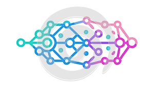 Artificial Neural Network Data Connection Icon, vector design Generative AI