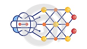 Artificial Neural Network Icon: Machine Learning, AI, Deep Learning, Cognitive Computing, vector design Generative AI