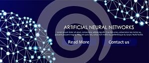 Artificial neural networks banner. A form of connectionism ANNs. Computing systems inspired by the biological brain networks