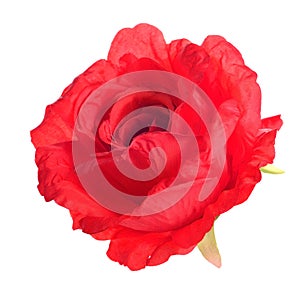 Artificial Red rose flowers isolated on white background